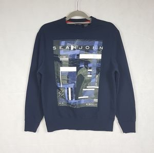 Sean john Sweater Mens L Large - Blue RARE